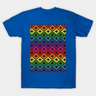 Rainbow Knitting Pattern Design T-Shirt